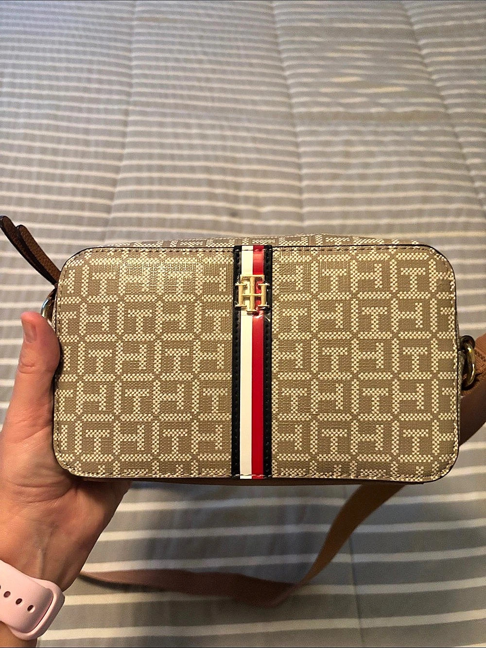 Tommy Hilfiger TH Monogram Jacquard Crossbody Camera Bag Monogram Crossbody Bag